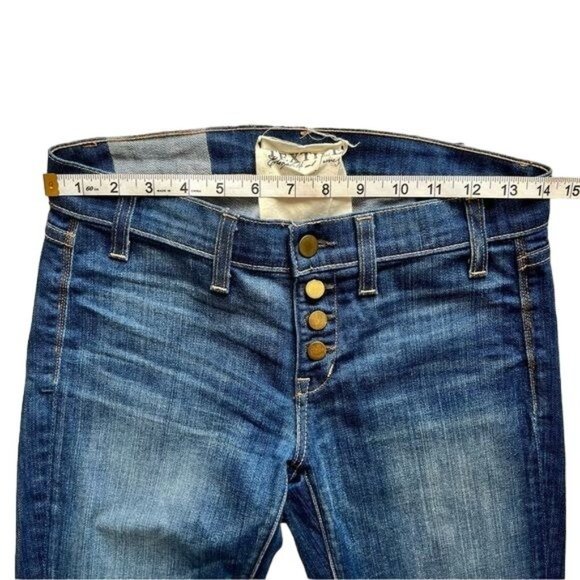 Elizabeth and James Jefferson Button Up Flare Jeans Mid Rise Medium Wash Size 25 - Picture 9 of 14